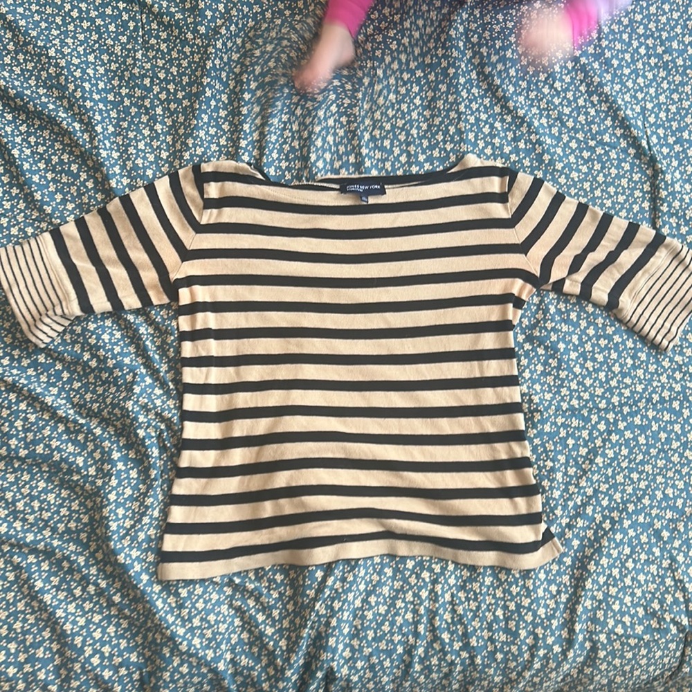 Jones, New York, large 100% cotton striped shirt
